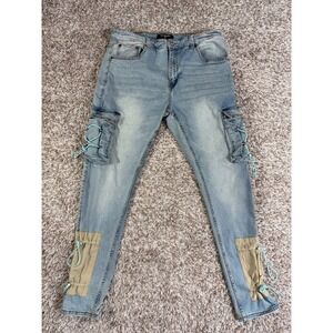 Serenede Cyber Cloud Cargo Blue Jeans Men's Size 38